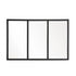 Kiama Black 3 Panel Window Frame Wall Mirror - Industrial Grid Decorative Mirror