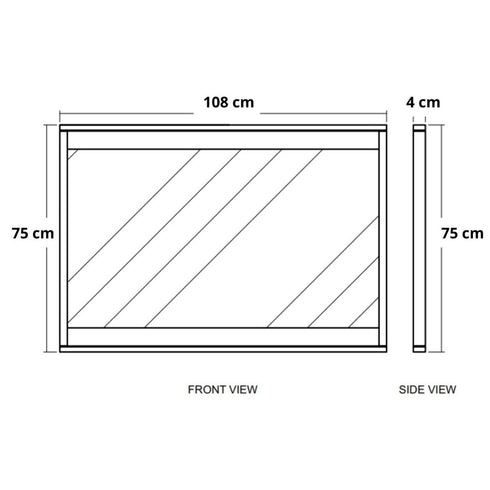 Fintan Modern Solid Oak Rectangular Wall Mirror with Rounded Edges