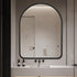 Arched wall mirror with black aluminium frame, 80×100 cm