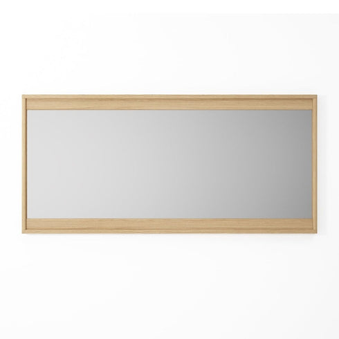 Fintan Modern Solid Oak Rectangular Wall Mirror with Rounded Edges