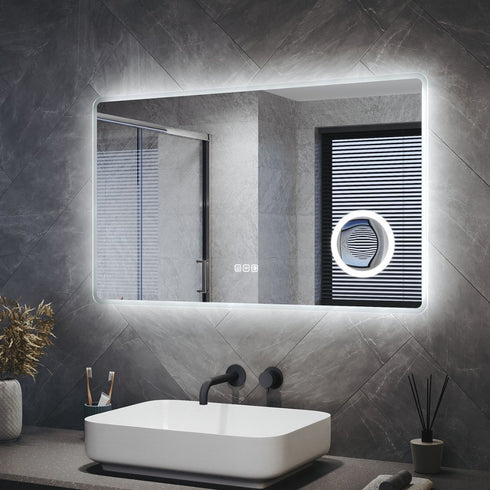 Kaylee 3x Magnification LED Bathroom Mirror with Wall Outlet & Memory Function