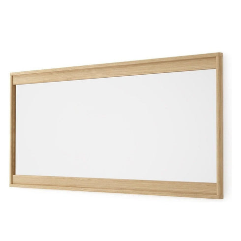 Fintan Modern Solid Oak Rectangular Wall Mirror with Rounded Edges