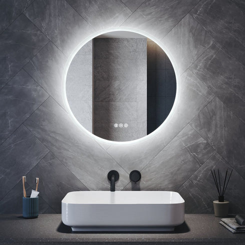 Indigo Round LED Bathroom Mirror with Bluetooth & Touch Control