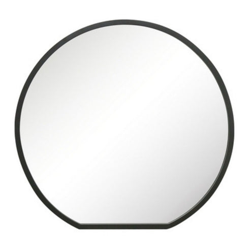 Mitchell Black Metal Round Wall Mirror - Minimalist Frame Bathroom Vanity Mirror