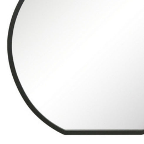 Mitchell Black Metal Round Wall Mirror - Minimalist Frame Bathroom Vanity Mirror