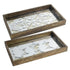 Rosa Rectangular Set of 2 Antiqued Mirror Trays