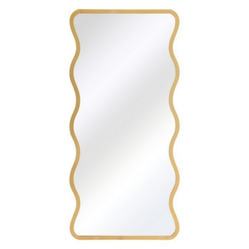 Blake Wavy Full Length Irregular Gold Wall Mirror - Modern Decorative Floor Mirror