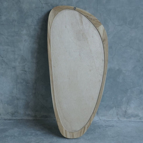 Paloma Organic Teak Wood Wall Mirror - Pebble Shape Natural Frame