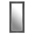 Siena Full Length Stainless Steel Wall Mirror with polished edges and grey leather accents