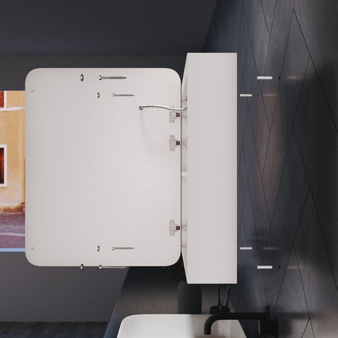 Crisyne LED Bathroom Wall Cabinet With Built-in Tissue Box Storage