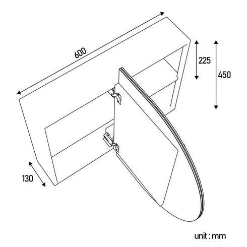 Beth Black Oval Bathroom Mirror Shaving Cabinet