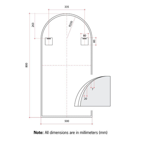 Twyla Arch White Wall Mirror