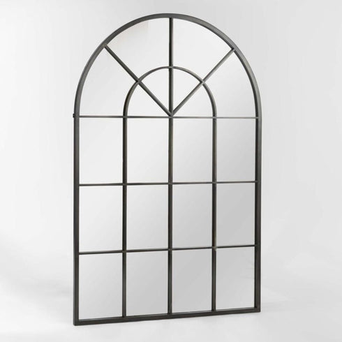 Liorah Iron Arched Black Wall Mirror