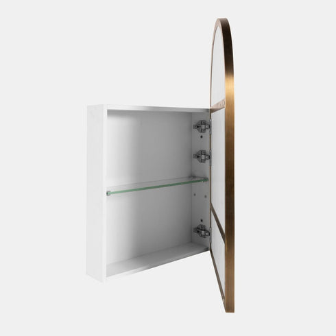 Alira Arch Brushed Brass Mirror Cabinet
