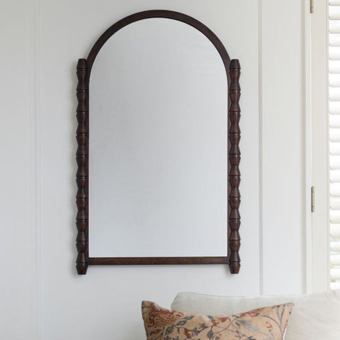 Willow Arch Full Length Dark Wood Wall Mirror
