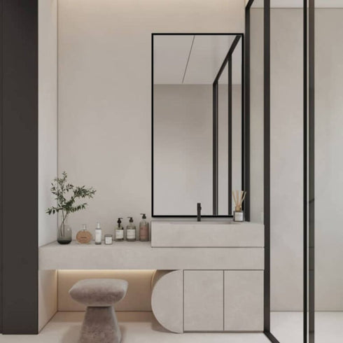 Elric Rectangular Black Wall Mirror