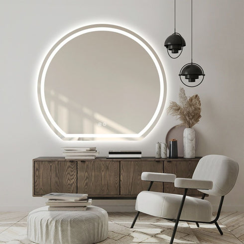 Wategos Crescent Shape Left Cut Moon Frontlit Frosted LED Bathroom Mirror