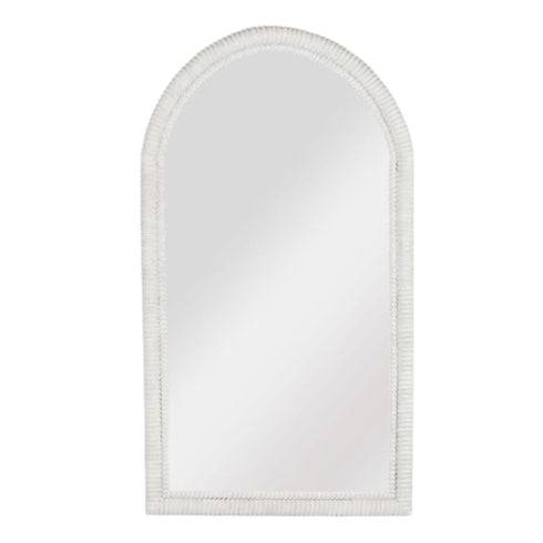 Cloverley Arched White Floor Mirror