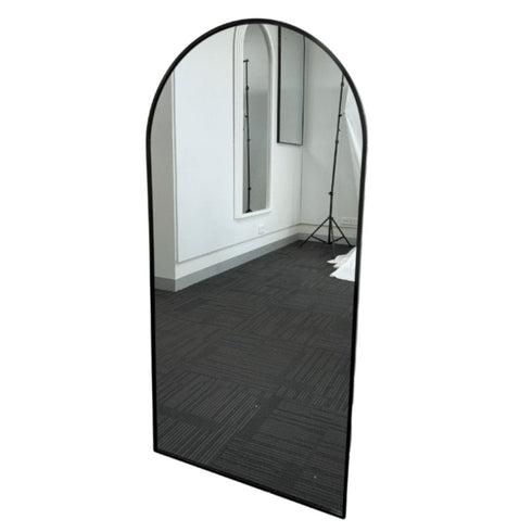 Side view of Aven black wall mirror
