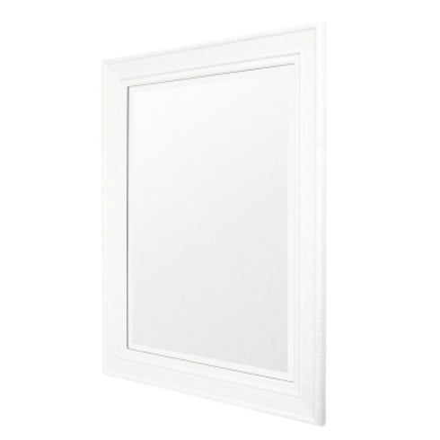 Chinoise Hand Painted White Wall Mirror