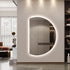 Brunswick Frameless Left Cut Moon Anti Fog Backlit LED Wall Mirror