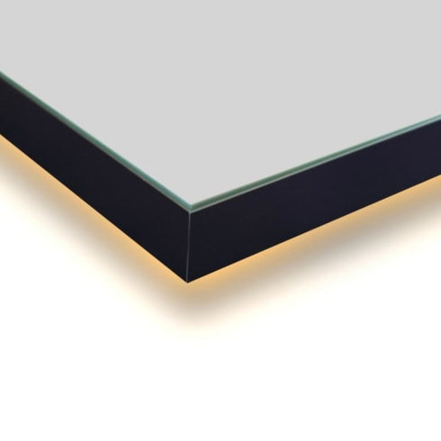 Allan Arched Matte Black Framed LED Bathroom Mirror with Wave Motion Sensor