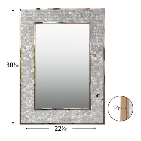 Alinta Brushed Stainless Steel Frame Silver Wall Mirror