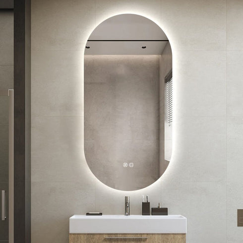 Elda Frameless Oval Backlit LED Wall Mirror