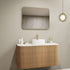 Graeme Aluminium Framed Rounded Corners Rectangular Brushed Gold Bathroom Mirror