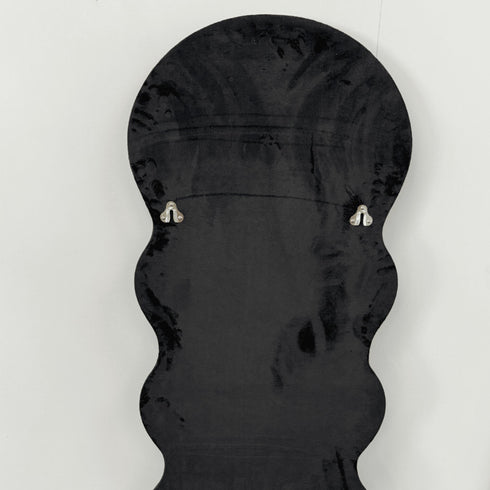 Quinn Wavy Velvet Frame Black Wall Mirror