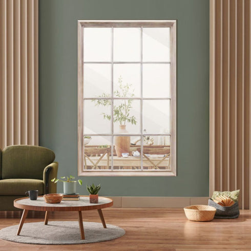 Harvey Brushed Wood Wall Mirror