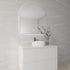 Allan Framed Anti-Fog LED Arched Bathroom Mirror - Matte Black with Optional Bluetooth Speaker
