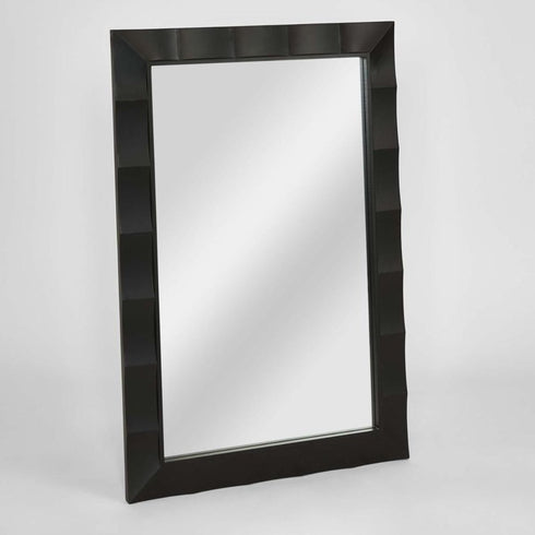 Fernando Black Wall Mirror - Modern Faceted Frame Rectangle Mirror Australia