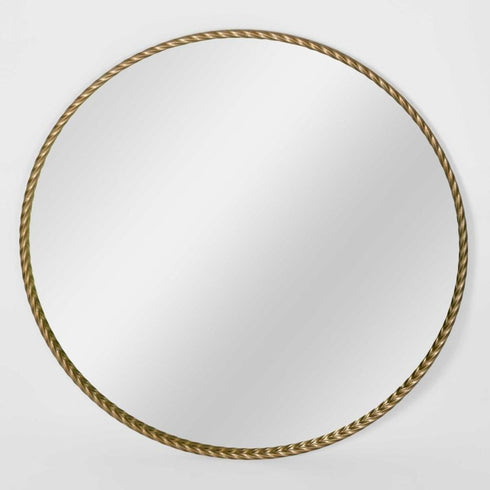Paula Gold Round Wall Mirror