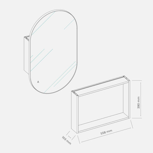 Noelle White Pill Mirror Cabinet