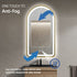 Byron Arched Frosted LED Gold Wall Mirror