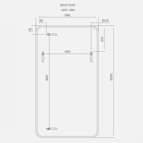 Albin Radius Rectangle Brushed Nickel Wall Mirror