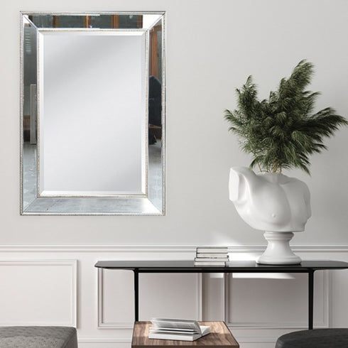 Natalia Silver Mirrored Frame Wall Mirror