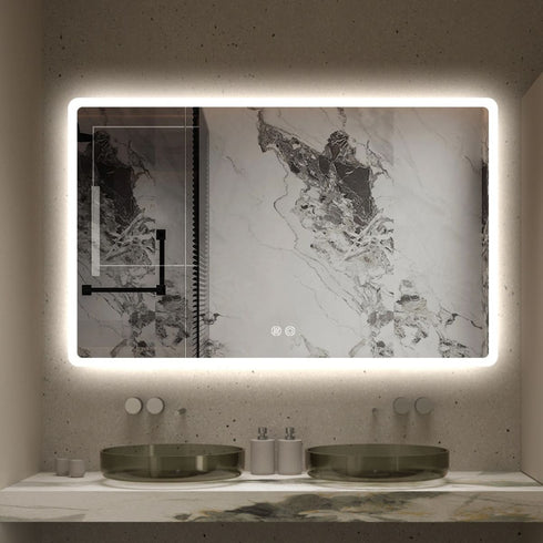 Tamsin Rectangular Frameless LED Frosted Bathroom Mirror