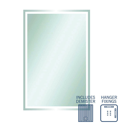 Sierra Bathroom Wall Mirror with Sandblasted Border