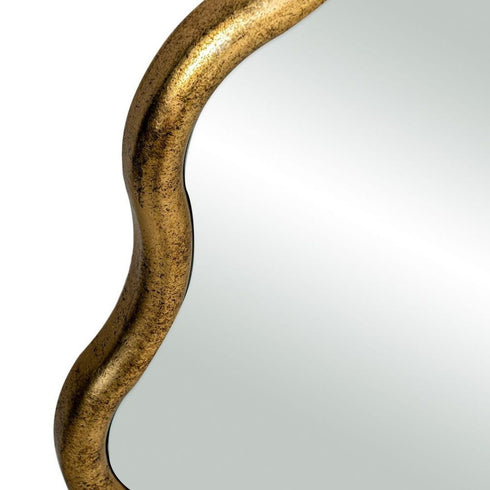 Kyle Antique Gold Round Wall Mirror