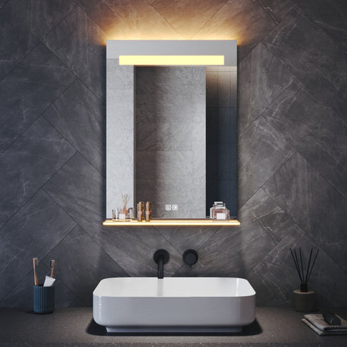 Arzen LED Bathroom Mirror with 3 Light Colours & Shelf