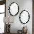 Kalen Black Metal Round Wall Mirror