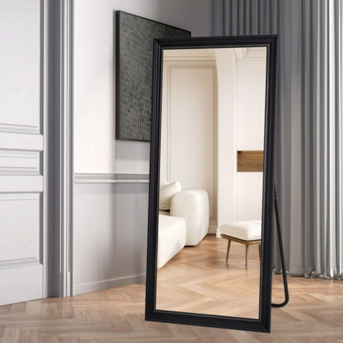 Derya Full Length Black Wall Mirror - Freestanding Dressing Mirror