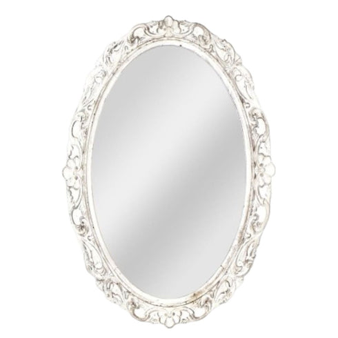 Mist Oval White Wall Mirror