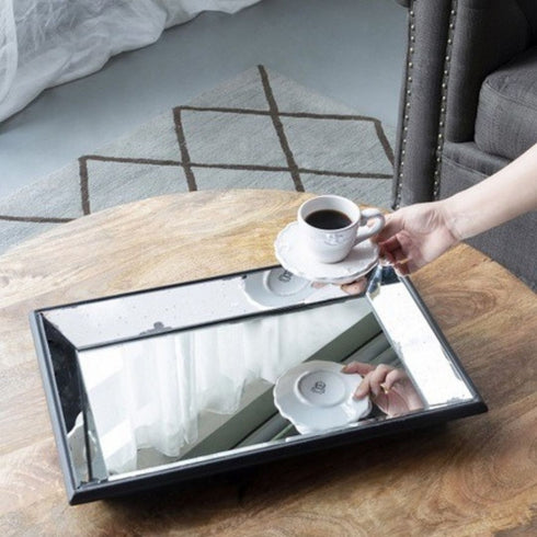 Frederick Rectangular Antique Mirrored Tray