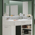 Evora White Corner Dressing Table with Triple Mirror & Storage - Makeup Vanity with Drawers