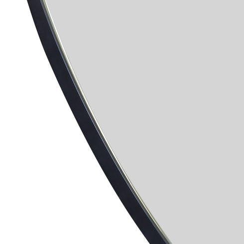 Meeray Aluminium Framed Matte Black Round Bathroom Mirror
