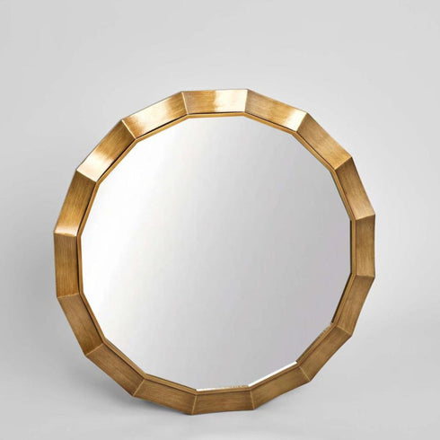 Faren Octagon Bronze Wall Mirror - Modern Geometric Round Mirror