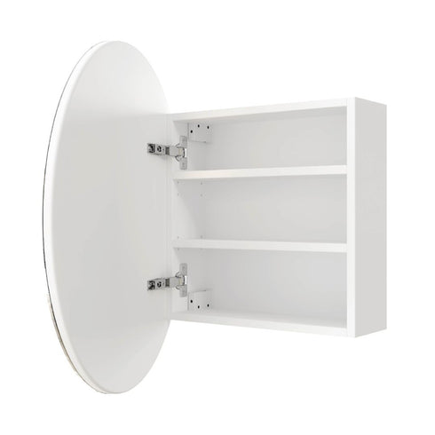 Militon Bathroom Round White Mirror Cabinet